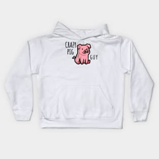 Crazy Pig Guy Kids Hoodie